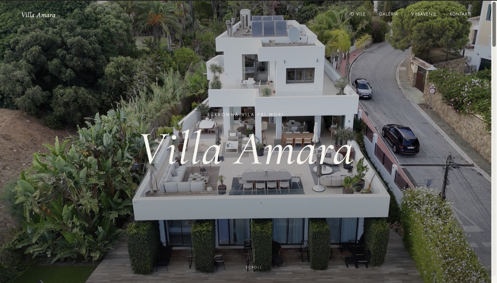 Návrh webu Villa Amara